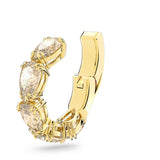 Swarovski Millenia ear cuff Single, Pear cut Swarovski Zirconia, Yellow, Gold-tone plated