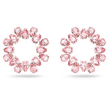 Swarovski Millenia Hoop Earrings Pear cut crystals Pink Rose-gold tone plated