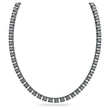 Swarovski Millenia necklace Square cut crystals, Gray, Rhodium plated