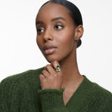 Swarovski Numina Ring Pear cut Green Gold-tone plated