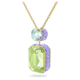 Swarovski Orbita necklace Octagon cut crystal, Multicolored, Gold-tone plated