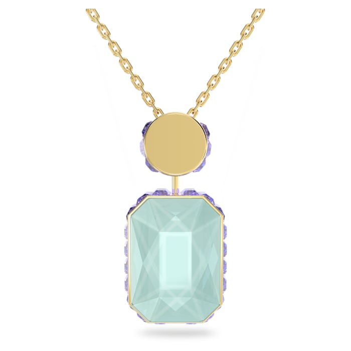 Swarovski Orbita necklace Octagon cut crystal, Multicolored, Gold-tone plated