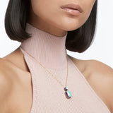 Swarovski Orbita necklace Octagon cut crystal, Multicolored, Gold-tone plated