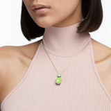 Swarovski Orbita necklace Octagon cut crystal, Multicolored, Gold-tone plated