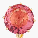 Les Nereides Pink Peach Round Stone La Diamantine Multicoloured Clip-On Earrings