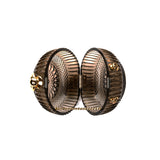 Douglaspoon Hand Carved Sphere Clutch Bag  Dark Grey With Gold Tone