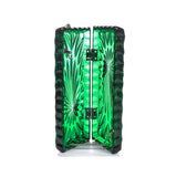 Douglaspoon Hand Carved Long Rectangular Clutch Bag Emerald Green With Gold Tone