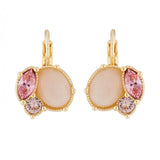 Les Nereides Quartz And Pink Rhinestone Dormeuses Earrings