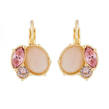Les Nereides Quartz And Pink Rhinestone Dormeuses Earrings