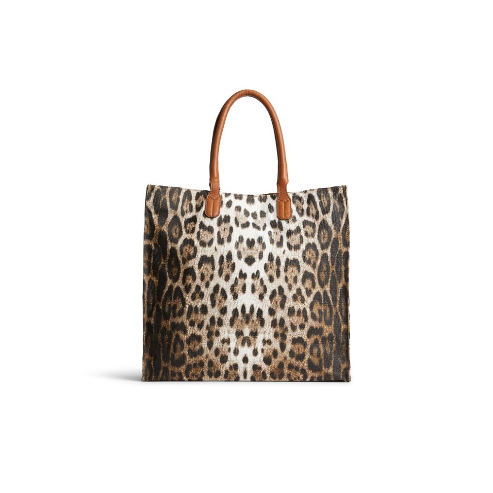 Roberto Cavalli Leopard Print Tote Bag – Blue Salon