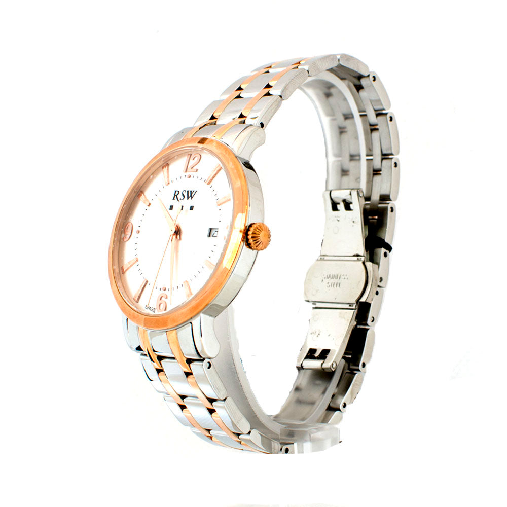 Rsw Men's Stainless Steel Watch With Two-Tone Silver And Rg Bracelet & White Dial | Fashion Watches | GCC | Mens | Mens Watches | SP Rsw Men's Stainless Steel Watch With Two-Tone Silver And Rg Bracelet & White Dial | Fashion Watches | GCC | Mens | Mens Watches | SP