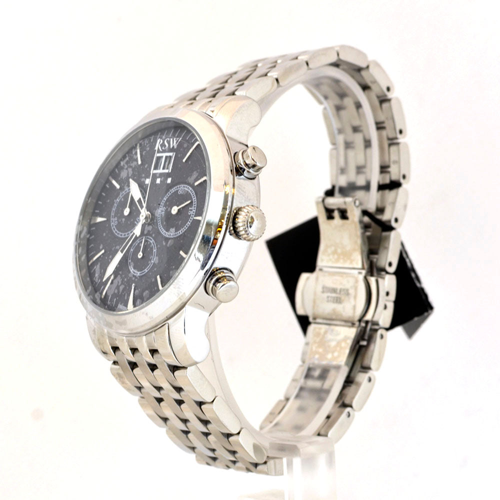 Rsw Men's Stainless Steel Watch With Metal Bracelet & Black Chronograph Dial | Fashion Watches | GCC | Mens | Mens Watches | SP Rsw Men's Stainless Steel Watch With Metal Bracelet & Black Chronograph Dial | Fashion Watches | GCC | Mens | Mens Watches | SP