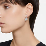 Swarovski Stella Drop Earrings Kite Cut Star White Rhodium Plated