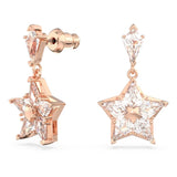 Stella Drop Earrings Kite cut, Star, White, Rose gold-tone plated