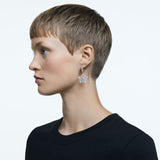 Swarovski Stella hoop earrings Star, White, Rhodium plated