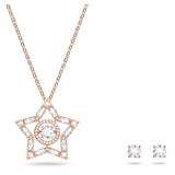 Swarovski Stella Set Star White Rose-gold tone plated