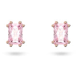 Stilla Stud Earrings Rectangular cut, Pink, Rose gold-tone plated