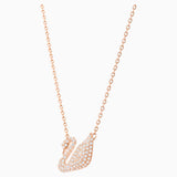 Swarovski Swan Necklace White Rose-Gold