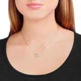 Swarovski Swan Necklace White Rose-Gold