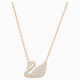 Swarovski Swan Necklace White Rose-Gold