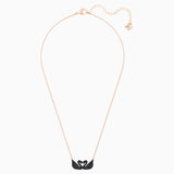 Swarovski Iconic Swan Necklace Black Rose-Gold Tone One Size