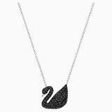 Swarovski Iconic Swan Pendant Black One Size