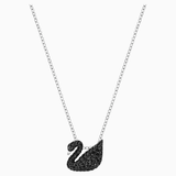 Swarovski Iconic Swan Pendant Black One Size