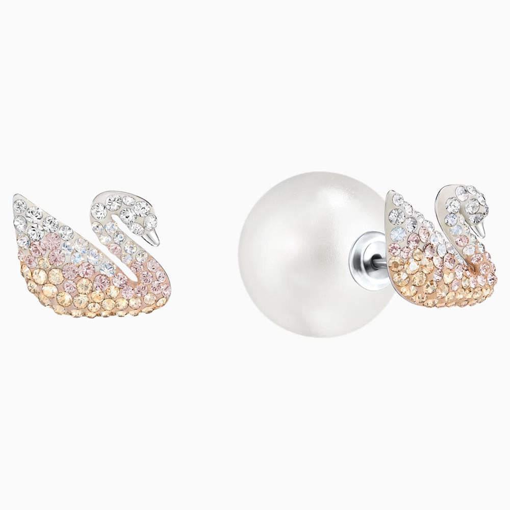 Swarovski Iconic Swan Pierced Earrings Multi-Colored One Size