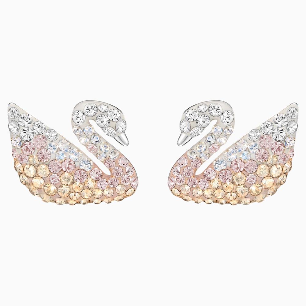 Swarovski Iconic Swan Pierced Earrings Multi-Colored One Size