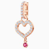Swarovski,Remix Collection Heart Charm,White, Rose-Gold Tone,One Size