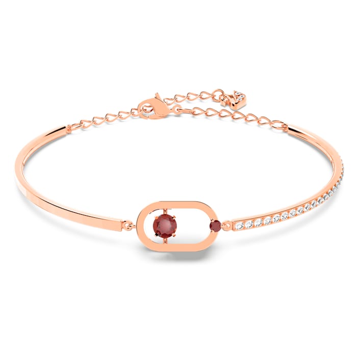 Swarovski Sparkling Dance Bangle Bracelet Red Rose gold-tone