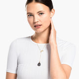 Swarovski T Bar Y Necklace Gray Gold-Tone One Size
