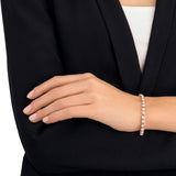 سواروفسكي ، سوار تنس ، أبيض ، ذهبي وردي ، مقاس واحد