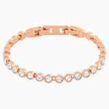 سواروفسكي ، سوار تنس ، أبيض ، ذهبي وردي ، مقاس واحد