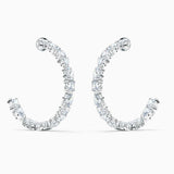Swarovski Tennis Deluxe Mixed Hoop Pierced Earrings White One Size
