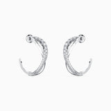 سواروفسكي ، أقراط مثقوبة دائرية ، بيضاء ، مقاس واحد