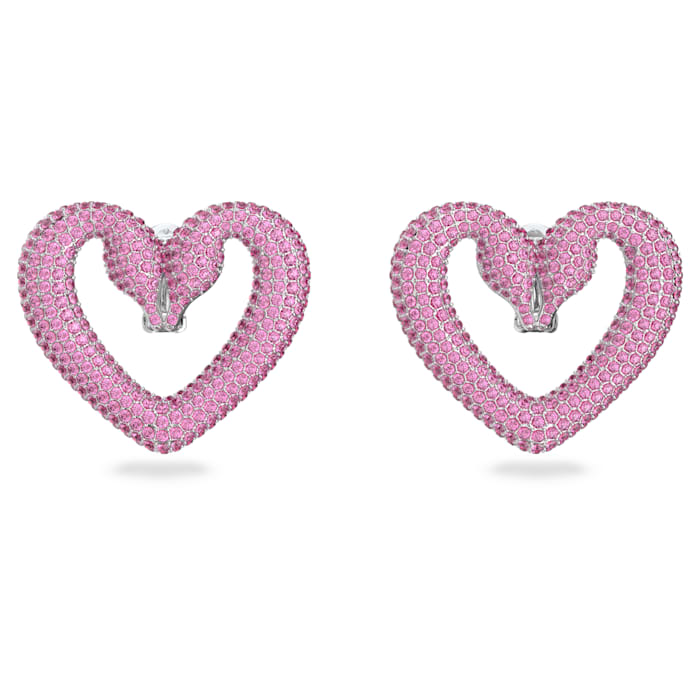 Swarovski Una Clip Earrings Heart Medium Pink Rhodium plated | Accessories | Earrings | New Prices | Valentine | Women Earrings | Womens Swarovski Una Clip Earrings Heart Medium Pink Rhodium plated | Accessories | Earrings | New Prices | Valentine | Women Earrings | Womens