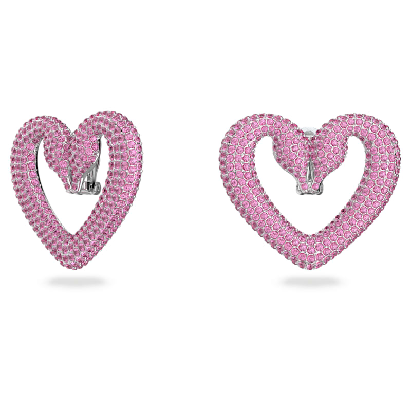 Swarovski Una Clip Earrings Heart Medium Pink Rhodium plated | Accessories | Earrings | New Prices | Valentine | Women Earrings | Womens Swarovski Una Clip Earrings Heart Medium Pink Rhodium plated | Accessories | Earrings | New Prices | Valentine | Women Earrings | Womens