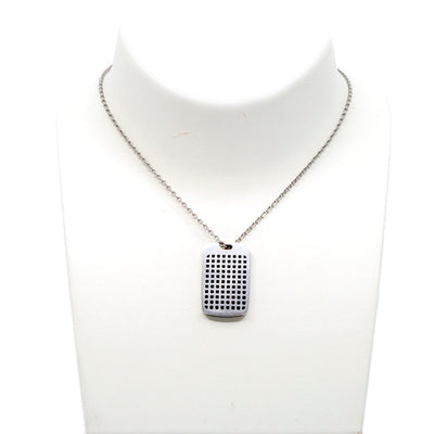 Emporio Armani Men's Necklace , Pendant With Combination Of Steel & Black Rubber