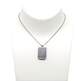 Emporio Armani Men's Necklace , Pendant With Combination Of Steel & Black Rubber